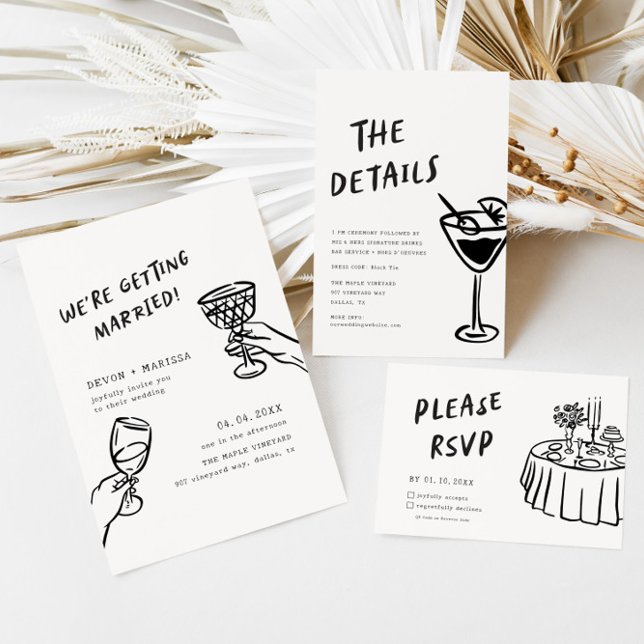 She Said Yes! Bridal Shower Illustrated Invitation | Zazzle